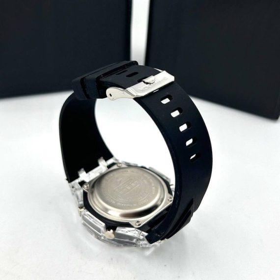 Relogio Gshock Wr 20 bar - 2100 - transparente,roxol e preto- Pulseira de borracha