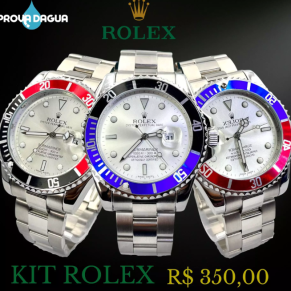 Kit C/03 Relógios Rolex Atacado Aprova De Agua + 3 Caixa Rolex