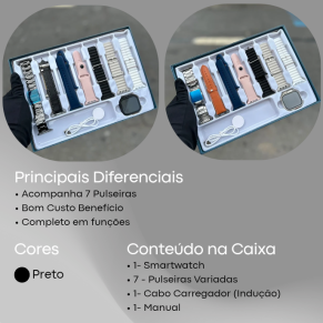 Relógio Smartwatch A300 7 Pulseiras Atacado