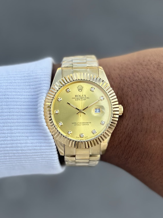 Relógio Rolex Day Date Dourado + Caixa – À Prova d’Água | Relógios Para Revender Relógio Rolex Day Date Dourado