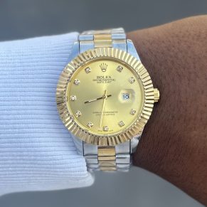 Relógio Rolex 1ª Linha Day Date Prata com Dourado