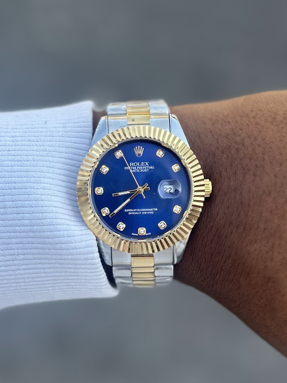 Relógio Rolex Day Date 1ª Linha Prata com Azul + Caixa – À Prova d’Água | Relógios Para Revender Relógio Rolex Day Date 1ª Linha Prata com Azul + Caixa – À Prova d’Água