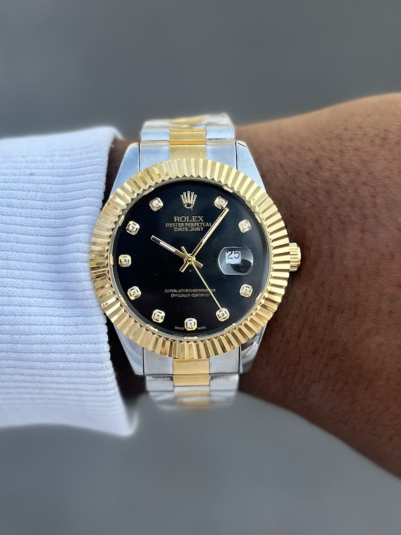 Relógio Rolex Day Date 1ª Linha Prata com Preto + Caixa – À Prova d’Água | Relógios Para Revender Relógio Rolex Day Date 1ª Linha Prata com Preto