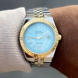 Relógio Rolex Datejust 1ª Linha Prata e Azul + Caixa – À Prova d’Água | Relógios Para Revender Relógio Rolex Datejust 1ª Linha Prata e Azul