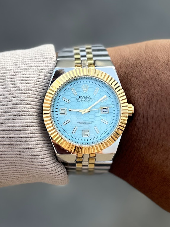 Relógio Rolex Datejust 1ª Linha Prata e Azul + Caixa – À Prova d’Água | Relógios Para Revender Relógio Rolex Datejust 1ª Linha Prata e Azul