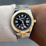 Relógio Rolex Datejust 1ª Linha Prata e Preto