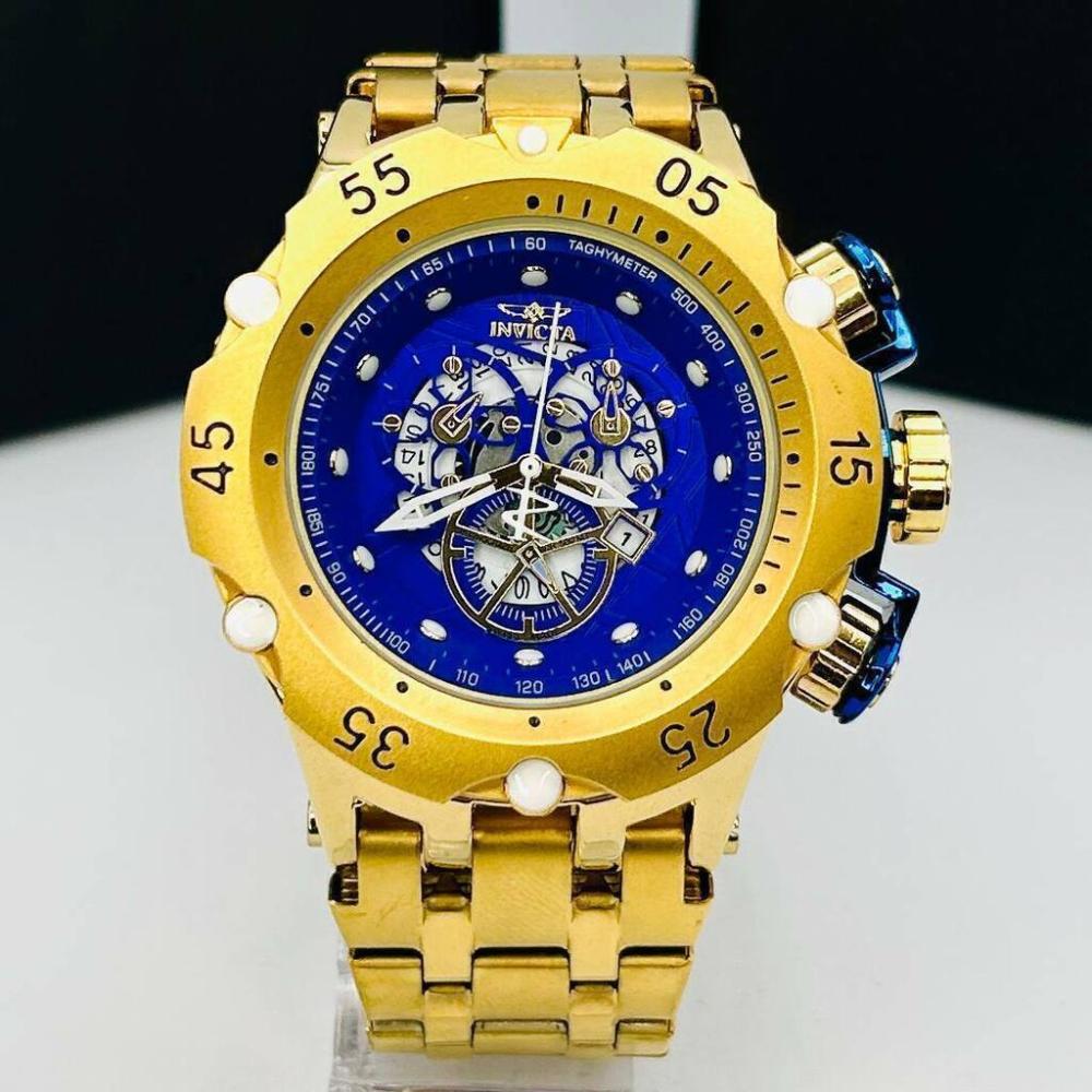 Relógio Invicta Primeira Linha Hybrid Skeleton Dourado no Atacado - Pulseira de Aço | Relógios Para Revender Relógio Invicta Primeira Linha Hybrid Skeleton Dourado no Atacado – Pulseira de Aço