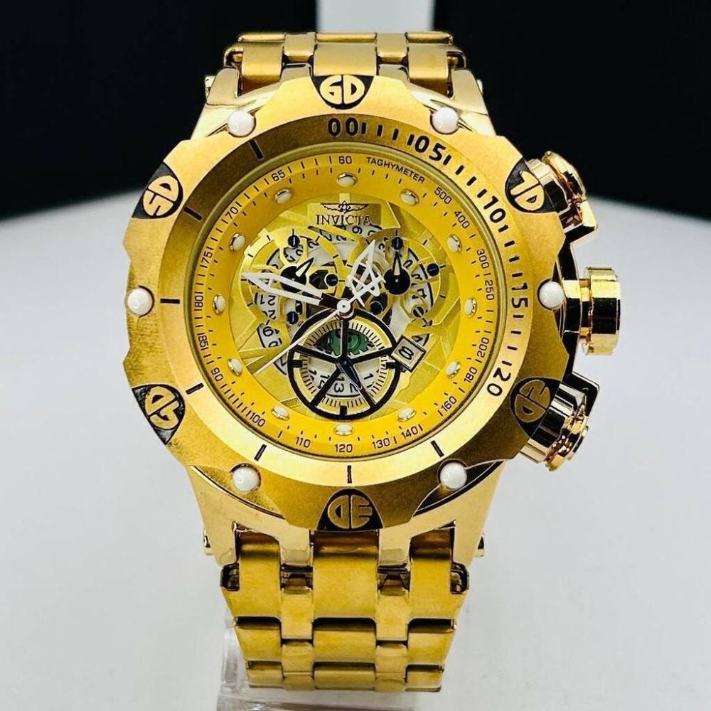 Relógio Invicta Primeira Linha Hybrid Dourado no Atacado - Pulseira de Aço | Relógios Para Revender Relógio Invicta Primeira Linha Hybrid Dourado no Atacado – Pulseira de Aço