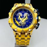 Relógio Invicta Primeira Linha Hybrid Dourado e Azul no Atacado – Pulseira de Aço + Caixa