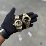 Relógio Rolex Primeira Linha Yacht Master no Atacado – Dourado e Preto com Pulseira de Borracha | Relógios Para Revender Relógio Rolex Primeira Linha Yacht Master no Atacado – Dourado e Preto com Pulseira de Borracha