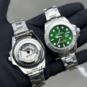 Relógio Rolex Primeira Linha Yacht Master no Atacado – Dourado e Preto com Pulseira de Borracha