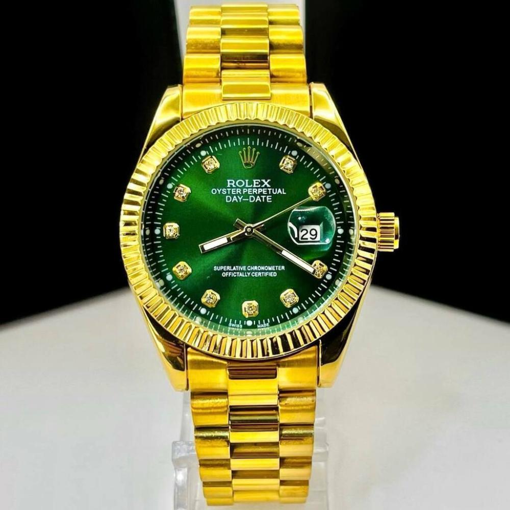 Relógio Rolex Day Date 1ª Linha Atacado - Dourado e Verde - Pulseira de Aço | Relógios Para Revender Relógio Rolex Day Date 1ª Linha Atacado – Dourado e Verde – Pulseira de Aço