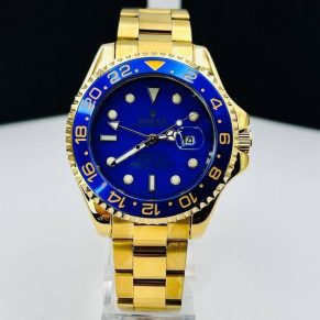 Relógio Rolex Submariner 1ª Linha 4 Ponteiras – Dourado e Azul – Pulseira de Aço