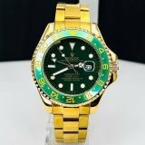 Relógio Rolex Submariner 1ª Linha 4 Ponteiras No Atacado – Dourado e Verde – Pulseira de Aço