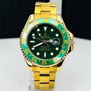 Relógio Rolex Submariner 1ª Linha 4 Ponteiras No Atacado – Dourado e Verde – Pulseira de Aço