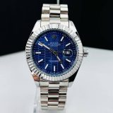 Relógio Rolex Datejust 1ª Linha No Atacado – Prata e Azul – Pulseira de Aço