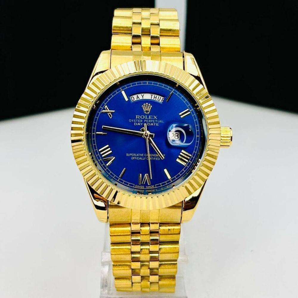 Relógio Rolex Day Date Linha Diamante No Atacado - Dourado e Azul - Pulseira Jubileu de Aço | Relógios Para Revender Relógio Rolex Day Date Linha Diamante No Atacado – Dourado e Azul – Pulseira Jubileu de Aço