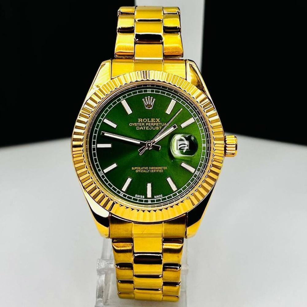 Relógio Rolex Datejust 1ª Linha TMT No Atacado - Dourado e Verde - Pulseira Presidente de Aço | Relógios Para Revender AUTO-DRAFT
