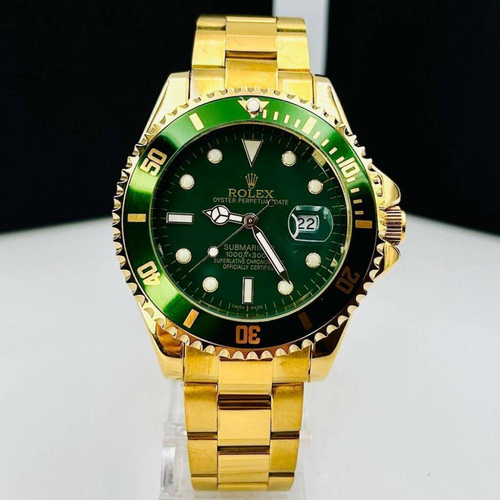 Relógio Rolex 1ª Linha Submariner Dourado e Verde no Atacado - Pulseira de Aço | Relógios Para Revender Relógio Rolex 1ª Linha Submariner Dourado e Verde no Atacado – Pulseira de Aço