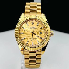 Relógio Rolex Primeira Linha Datejust Floral Dourado no Atacado – Pulseira Presidente de Aço
