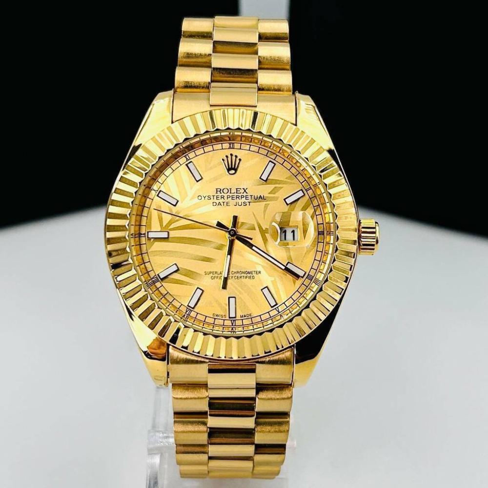 Relógio Rolex Primeira Linha Datejust Floral Dourado no Atacado - Pulseira Presidente de Aço | Relógios Para Revender Relógio Rolex Primeira Linha Datejust Floral Dourado no Atacado – Pulseira Presidente de Aço