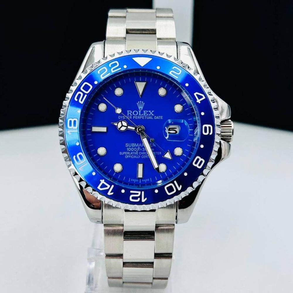 Relógio Rolex Submariner 4 Ponteiras Prata e Azul no Atacado - Pulseira Oyster de Aço | Relógios Para Revender Relógio Rolex Submariner 4 Ponteiras Prata e Azul no Atacado – Pulseira Oyster de Aço