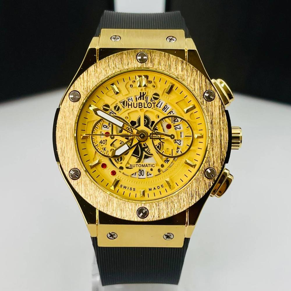 Relógio Hublot Geneve 1ª Linha Preto no Atacado - Pulseira de Borracha + Caixa | Relógios Para Revender Relógio Hublot Geneve 1ª Linha Preto no Atacado – Pulseira de Borracha + Caixa