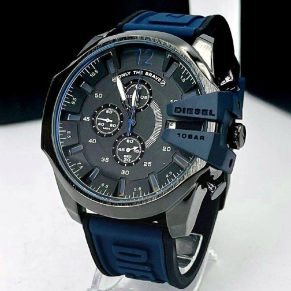 Relógio Diesel Funcional 10 BAR Preto e Azul no Atacado – Pulseira de Borracha