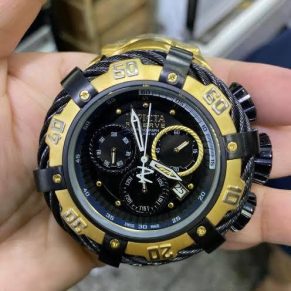 Relógio Invicta Thunderbolt Dourado com Azul – À Prova D’Água + Caixa