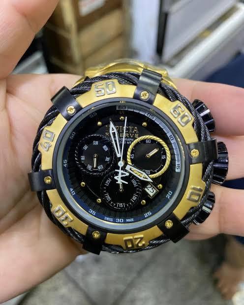 Relógio Invicta Thunderbolt Dourado com Azul - À Prova D’Água + Caixa | Relógios Para Revender Relógio Invicta Thunderbolt Dourado com Azul – À Prova D’Água + Caixa