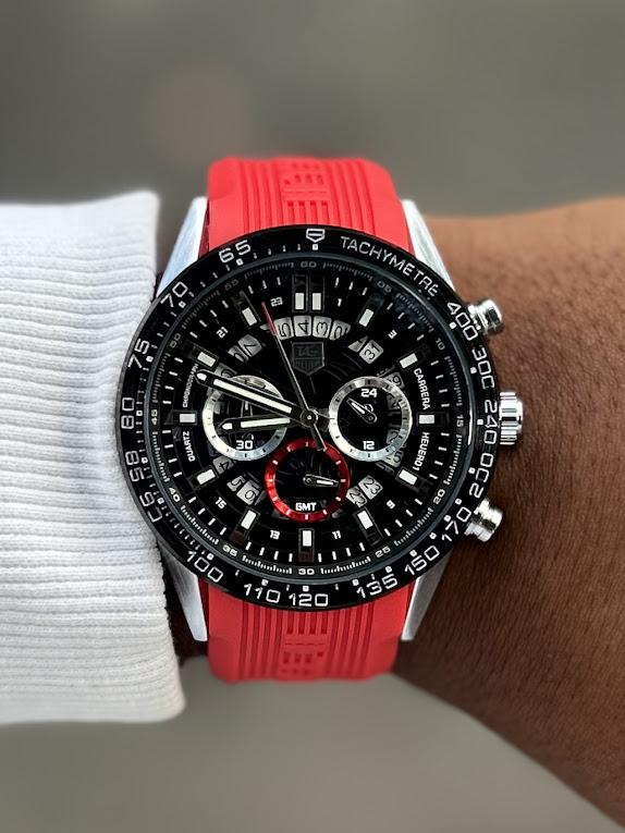 Relógio Masculino Tag Heuer Carrera 1ª Linha no Atacado + Caixa - À Prova D'Água | Relógios Para Revender Relógio Masculino Tag Heuer Carrera 1ª Linha no Atacado + Caixa – À Prova D’Água