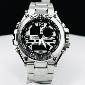 Relógio Gshock Steel Linha Diamante 100% Funcional + Caixa – Prata