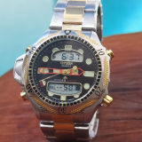 Relógio Citizen C-500 Dourado + Caixa no Atacado – Fundo Preto