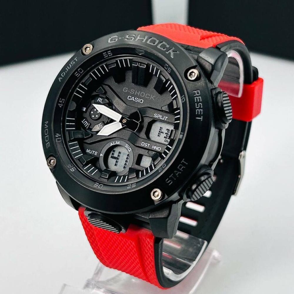 Relógio Linha Diamante GA 2000 Preto e Vermelho no Atacado - Pulseira de Borracha + Caixa | Relógios Para Revender Relógio Linha Diamante GA 2000 Preto e Vermelho no Atacado – Pulseira de Borracha + Caixa