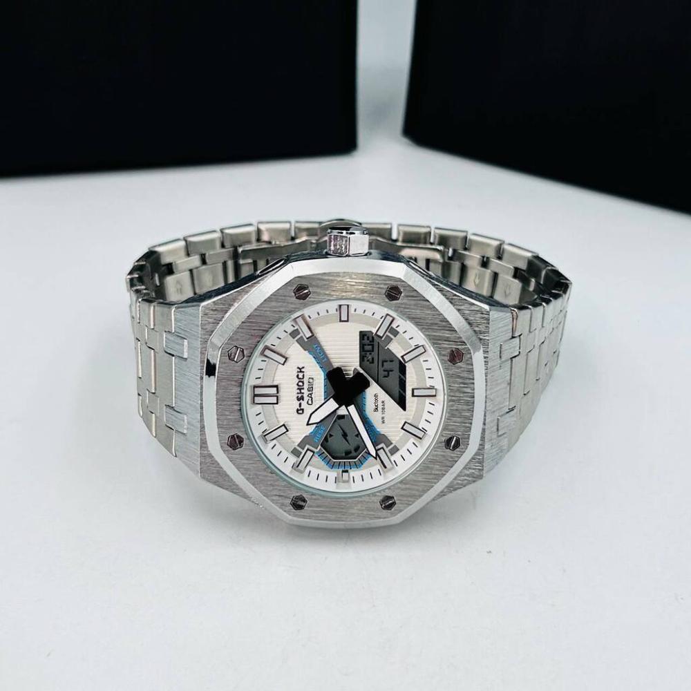 Relógio Gshock Linha Diamante GM 2100 (M1) Prata no Atacado - Pulseira de Aço + Caixa | Relógios Para Revender Relógio Gshock Linha Diamante GM 2100 (M1) Prata no Atacado – Pulseira de Aço + Caixa