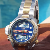 Relógio Citizen C-500 Dourado + Caixa no Atacado – Fundo Azul | Relógios Para Revender Relógio Citizen C-500 Dourado + Caixa no Atacado – Fundo Azul