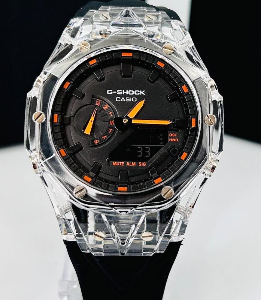 Relógio Gshock WR 20 BAR 2100 Linha Diamante Transparente e Preto - À Prova D’Água + Caixa | Relógios Para Revender AUTO-DRAFT