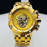 Relógio Invicta Primeira Linha Hybrid Dourado - Pulseira de Aço + Caixa | Relógios Para Revender Relógio Invicta Primeira Linha Hybrid Dourado – Pulseira de Aço + Caixa