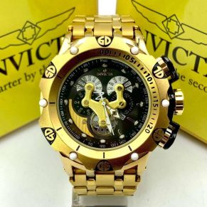 Relógio Invicta 1ª Linha Hybrid Iron Man Dourado e Preto – Pulseira de Aço + Caixa