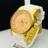 Relógio Invicta Yakuza S1 Primeira Linha no Atacado – Dourado com Pulseira Branca