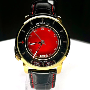 Relógio Jacob Roleta Linha Diamante no Atacado – Pulseira de Couro