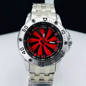 Relógio Invicta Speedway Turbine – Dourado com Preto e Vermelho – Pulseira de Aço + Caixa