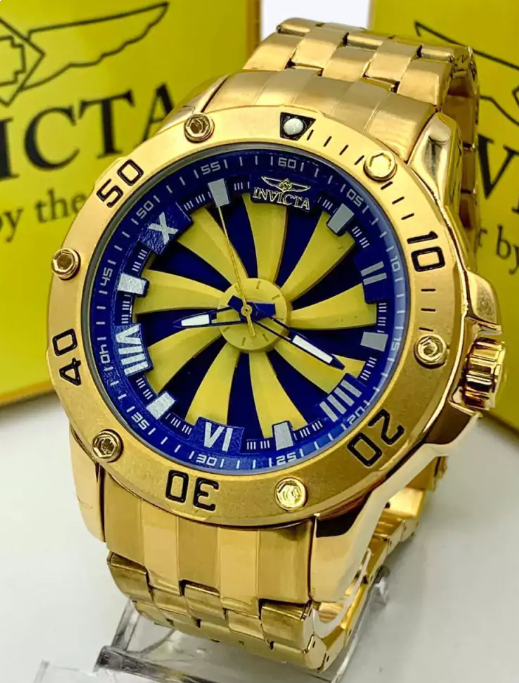 Relógio Invicta Speedway Turbine - Dourado com Preto e Vermelho - Pulseira de Aço + Caixa | Relógios Para Revender Relógio Invicta Speedway Turbine – Dourado com Preto e Vermelho – Pulseira de Aço + Caixa
