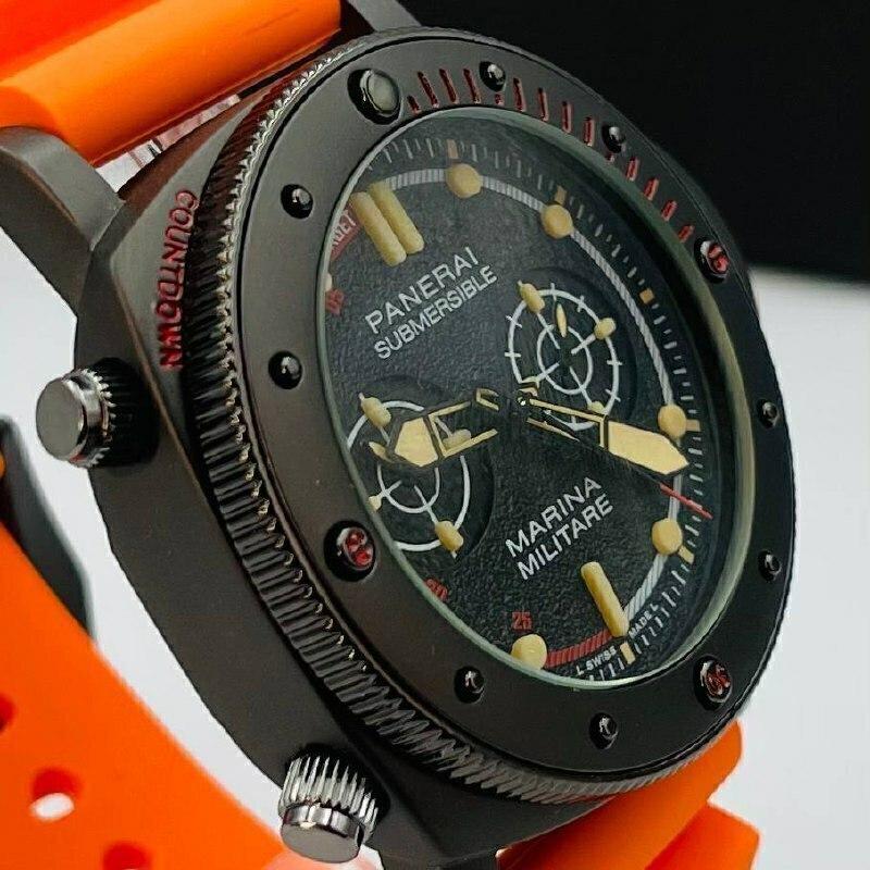 Relógio Panerai Laranjado No Atacado + Caixa | Relógios Para Revender Relógio Panerai Laranjado No Atacado + Caixa