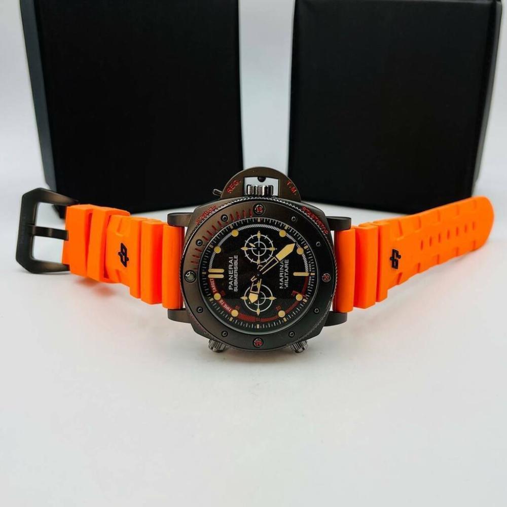 Relógio Panerai Laranjado No Atacado + Caixa | Relógios Para Revender Relógio Panerai Laranjado No Atacado + Caixa