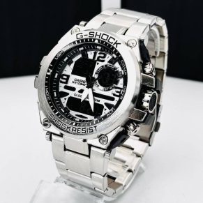 Relógio Gshock Steel Linha Diamante 100% Funcional + Caixa – Prata