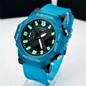 Maior Fornecedor De Relógios No Atacado e Dropshipping | Relógios Para Revender Relógio Gshock GA 2300 Linha Diamante Transparente Azul no Atacado + Caixa