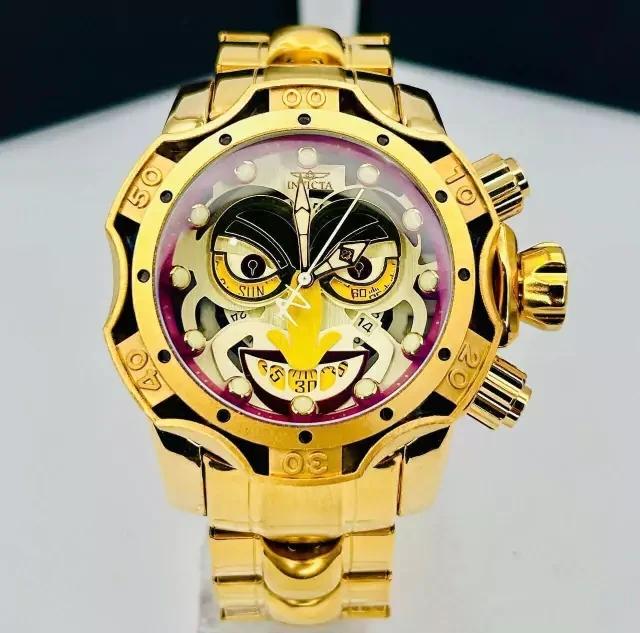 Relógio Invicta Joker Curinga Primeira Linha no Atacado - Dourado com Fundo Branco e Roxo + Caixa + Frete Grátis | Relógios Para Revender Relógio Invicta Joker Curinga Primeira Linha no Atacado – Dourado com Fundo Branco e Roxo + Caixa + Frete Grátis