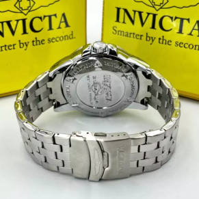 Relógio Invicta Magnum Prata, Azul e Amarelo – Pulseira de Aço + Caixa
