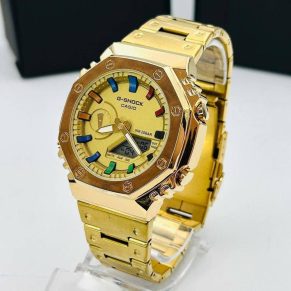 Relógio Gshock WR 20 Bar Steel Dourado e Amarelo no Atacado – Pulseira de Aço
